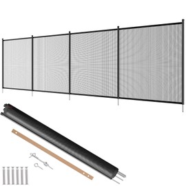 VEVOR Pool Fence, 4 x 12 FT Pool Fences for Inground Pools, Removable Pool Fencing, Easy DIY Installation Swimming Pool Fence, 340gms Teslin PVC Pool Fence Mesh Protects Kids and Pets