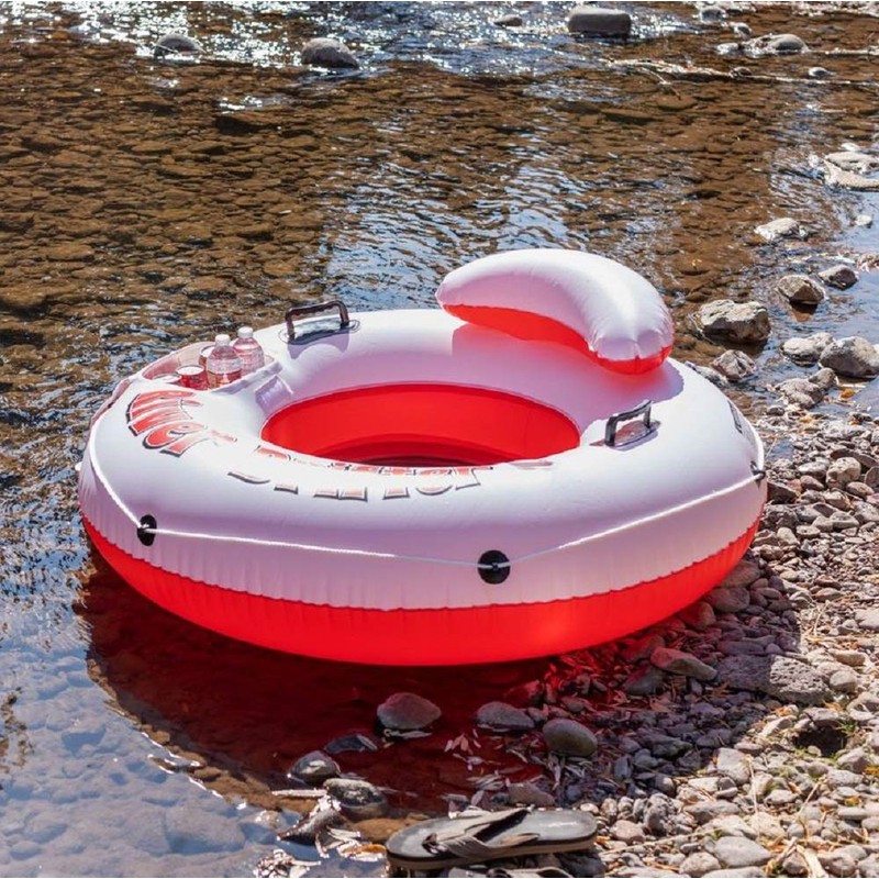 Pittman Outdoors River Drifter Inflatable Water Float Tube with Ice