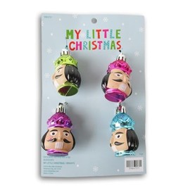 Metallic Nutcracker Head Ornaments - 4 Count