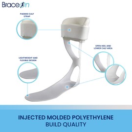 AFO – Swedish Deluxe - Drop Foot Stabilizer, Moldable, Trimmable, Lightweight Polyethylene (Men, Left)