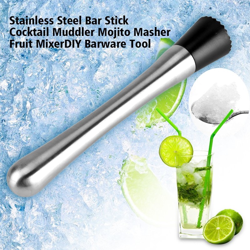 Machacado, Acero Inoxidable Bar Stick Cocktail Mojito Muddler Masher Fruta
