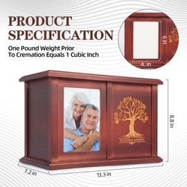 X-Large Urns for Human Ashes Adult Male Female, Up to 500 Cubic Inches Urns for 2 People, Extreme Large Urns for Ashes Mom Dad (Extra Large Red)