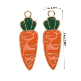 TEHAUX 50pcs Easter Carrot Pendant Charms Cute Alloy Carrot Charms Design for Jewelry Making for Bracelets Necklaces Key and Festive Decor