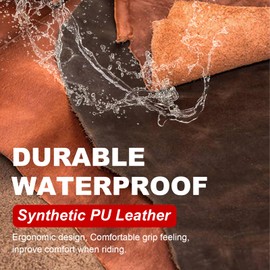 【2Pack】 Motorcycle Get Back Whips and Lever Cover Set PU Leather Handlebar Accessories for Motorcycle with Tassels and Skull Beads (Red with Black, Whips-36 + Lever Cover-14)