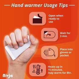 Top Heat Hand Warmers – 5 Pairs - 8 Hours Warm Hands - Hand Heat Pads - Air Activated - Instant Heat - 100% Natural Heat - Pocket Heater - Ready to use
