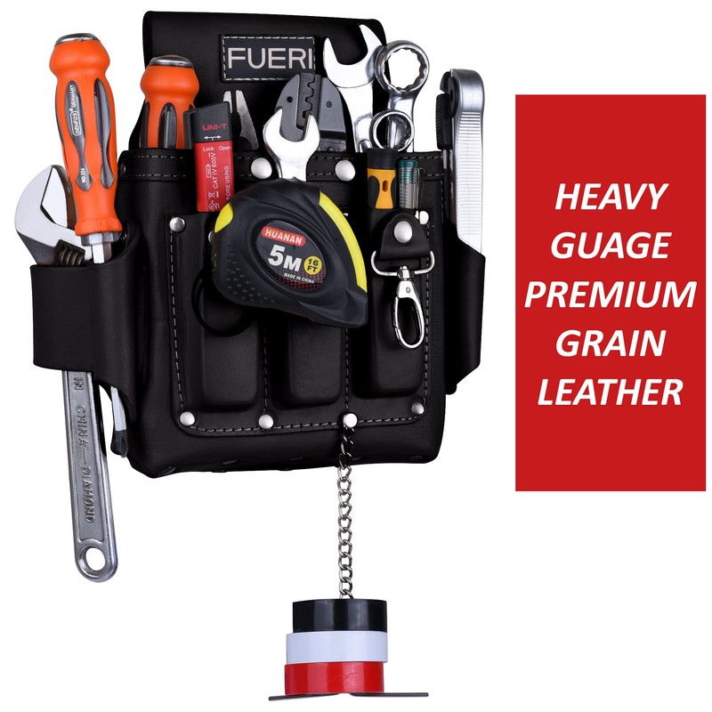 FUERI Professional Black 4 Pocket Electrician Tool Pouch, | High
