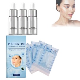 Mikabila (03)InstaLift Protein-Fadenlifting-Set,Kollagen Seidenfäden für Seidenfaden Lifting Fadenlifting zur Hautstraffung,Lifting-Gesichts zum Anheben der Kieferlinie 15ml+60pcs