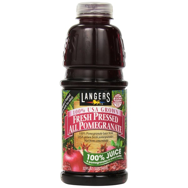 Langers All Pomegranate 100 Percent Juice, 32 Fl Oz (Pack of 6)