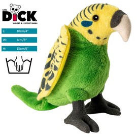 Carl Dick Budgie about 5.5 inches/15cm, Plush Toy, Soft Toy 3413006