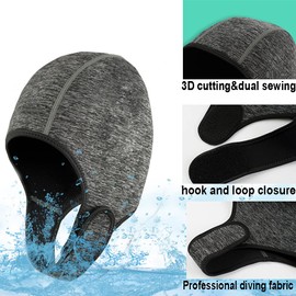 Neoprene Wetsuit Hood 2mm Thermal Diving Hood Cap Warm Scuba Wetsuit Hat Adjustable Quick Dry Hood for Men Women Kayaking Snorkeling Swimming Sailing Canoeing Surfing Scuba Water Sports