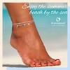 Heart Ankle Bracelets for Women Waterproof, 925 Sliver Plated Zircon