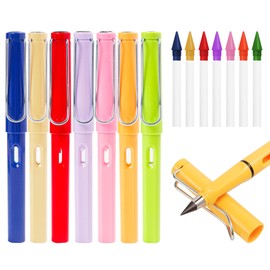 7 sets of Everlasting Pencil magic colored pencils, 7 magic colored pencils+7 erasers, infinitely reusable color pencils for writing and painting, used for household, office, and school supplies