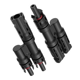 Arc Series MC4 Solar Branch Connector Pair | Combine The Power of Two Solar Panels| MMF + FFM, Black