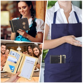 Bienbee Server Book, Waitress Book Server Books for Waitress Waiter Book with Money Zipper Pocket Serving Book Server Notepad Waitress Accessories