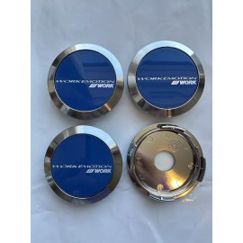 Work Wheels Emotion Blue Flat Center Caps ZR10 CR Kiwami 4pcs genuine ship today