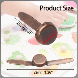 Bonsicoky 100 PCS Mini Brads Fasteners - Mini Round Head Metal Paper Fasteners for DIY Craft - Bronze(8mm*17mm)