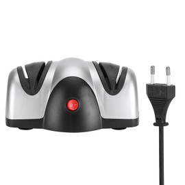 Electric Knife Sharpener Grinder 2‑Stage Sharpening Tool Kitchen Accessory   Silver Black