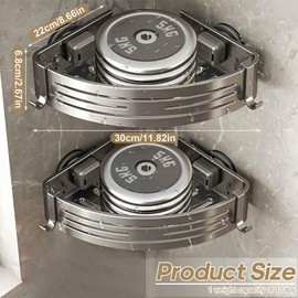 Corner Shower Caddy Suction Cup,Shower Shelves with Hooks,No Drilling Powerful Suction Bathroom Organizers and Storage,Removable Waterproof Rustproof Shower Bathroom Accessories Decor(Grey 1Pack)