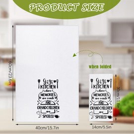 Batiyeer 4 Pieces Gigi Kitchen Towel Funny Dish Towel Microfiber Tea Towel Gigi Gift for Home Birthday Kitchen Cooking Baking