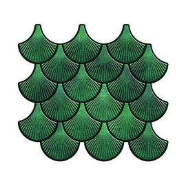 Mosaicowall Peel and Stick Backsplash self Adhesive Tile,3D Wall PU Gel Vinyl Tiles for Home Decor, Stick on Kitchen Bathroom Backsplash (Set of 10 Tiles) (Green)