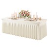 2 Pack Ivory Spandex Tablecloth for 6FT Rectangle Tables, Fitted
