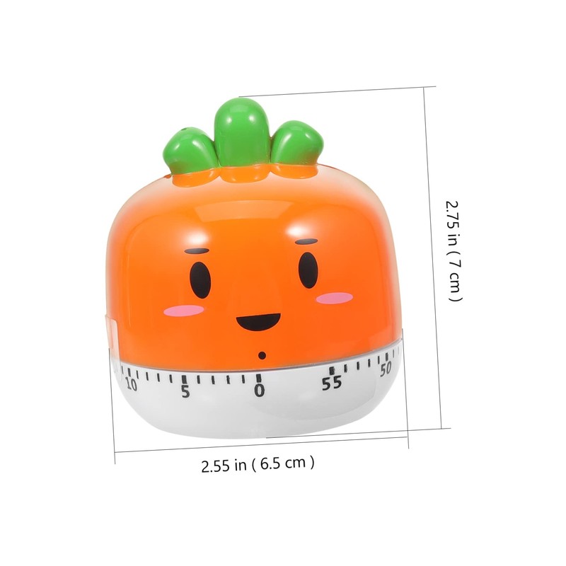 CHILDWEET Carrot Shaped Kitchen Timer Mechanical Cooking Countdown Tool for