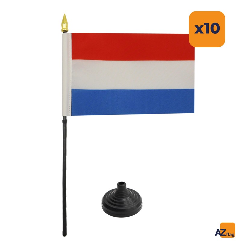 AZ FLAG Pack of 10 Mini Luxembourg Table Flags 6"