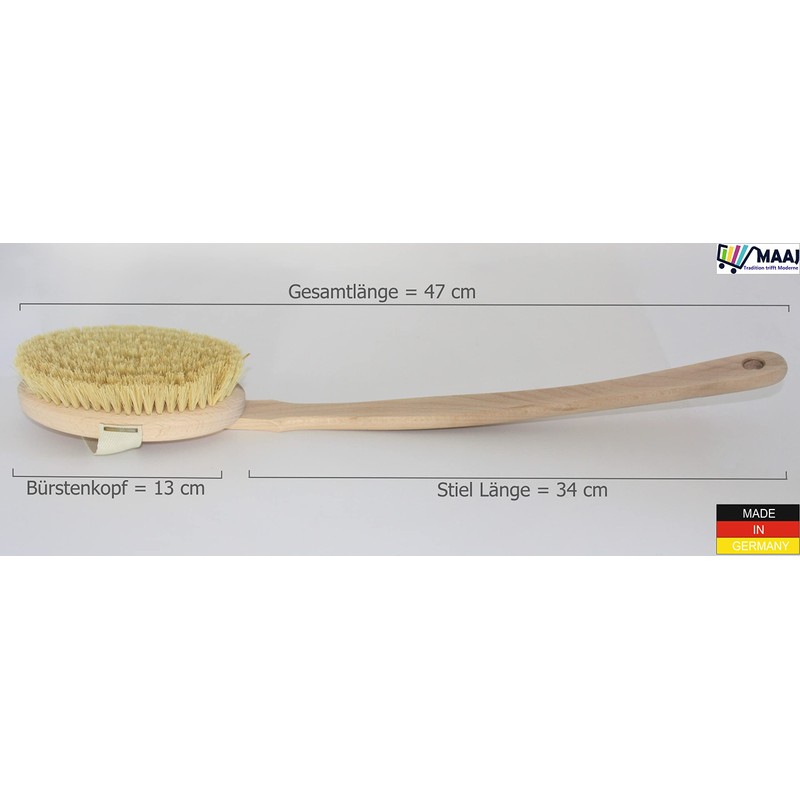 MAAJ Bath Brush with Hand Strap and Detachable Handle/Made in