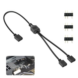 weigongr Argb Splitter,5V 3Pin Strip Connector RGB Addressable 1 to 2 Splitter Cable with Male Pins for Computer Chassis,Computer Fans, ARGB LED Splitte Series CPU Cooler ect