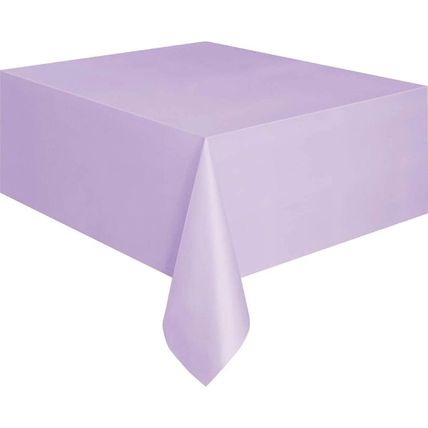 Unique Party 5081 5081-Lavender Plastic Tablecloth, 9ft x 4.5ft, Lavender,