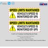 11.25" x 4" Vehicle's Speed Monitored By GPS Laminated Vinyl