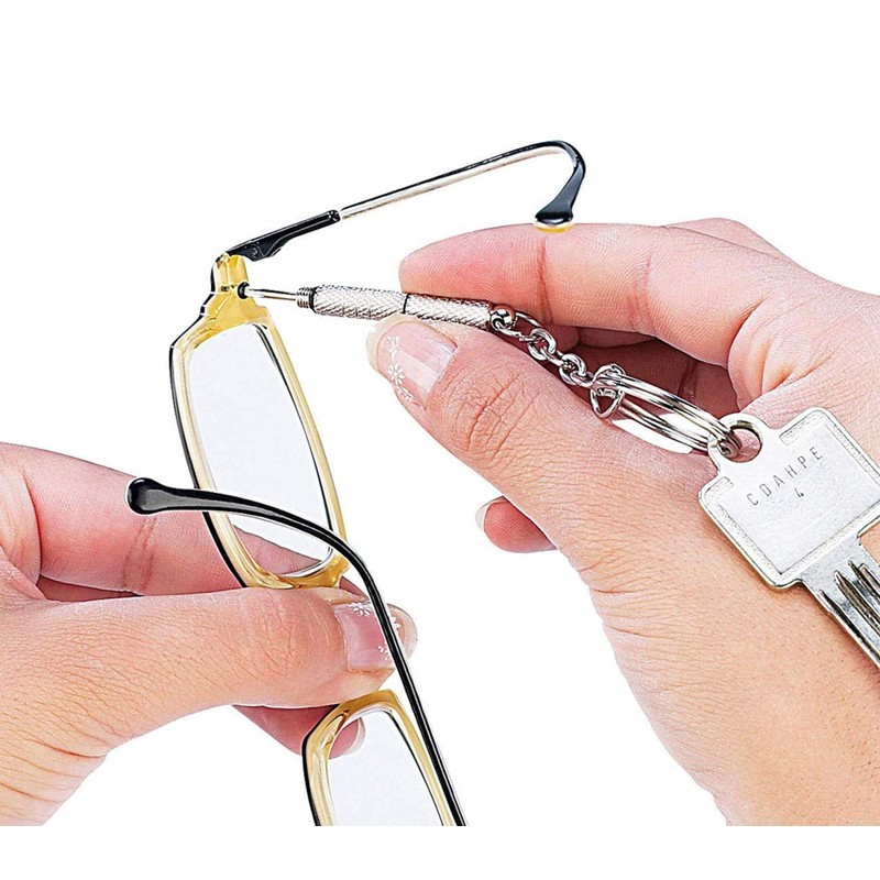 Genieforce 3-in-1 Mini Precision Screwdriver Keychain for Glasses, Sunglasses, Jewellery