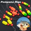 Dr.Fish 5 Pack Pompano Rigs Surf Fishing Rigs Snell Floats
