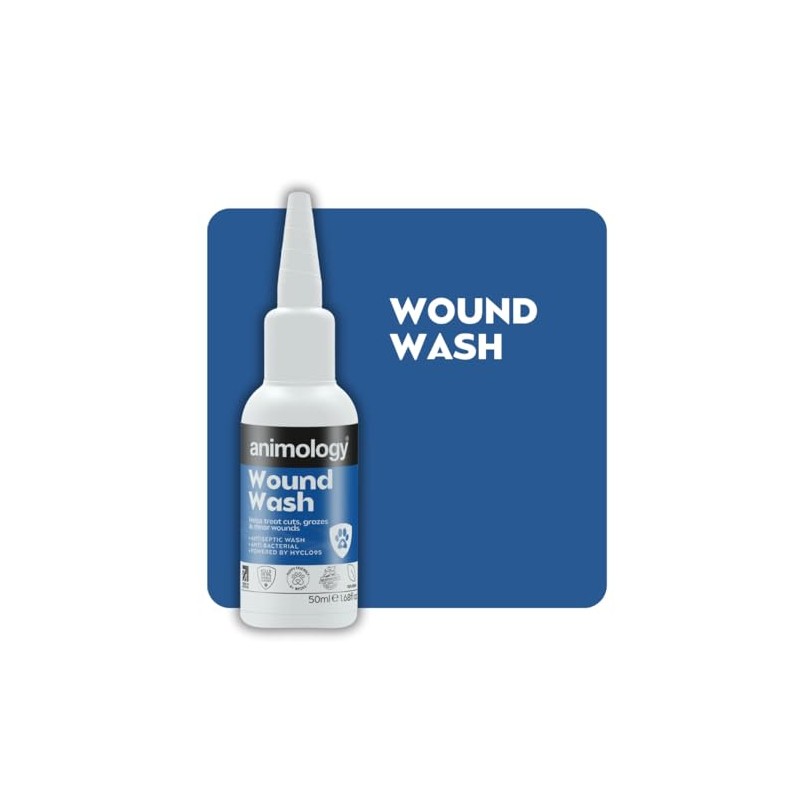 Animology Wound Wash 50ml, Gentle Wound Cleanser for Dogs with