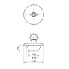 SANEI H27F-35 Rubber Stopper for Baths, W-Type, Drain Diameter 32~35mm,