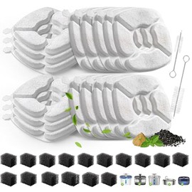 Bengor Cat Water Fountain Replacement Filters - 16 Pack with Sponges
