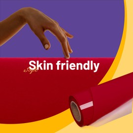 TransOurDream Red Flock HTV Heat Transfer Vinyl Roll for All Cutter Machines - 12'' x 10ft Red Flock Iron on Vinyl for T-Shirts - Thin and Easy to Weed