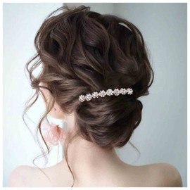 Yheakne Crystal Bridal Hair Comb Gold Rhinestone Hair Piece Wedding Headpieces Bride Side Comb Wedding Hair Accessories for Bride and and Bridesmaids (Gold)