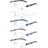 DOOViC 5 Pack Rimless One-Piece Design Reading Glasses Blue Light