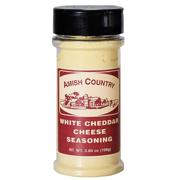 Amish Country Popcorn | White Cheddar Cheese - 3.8 oz Popcorn Seasoning | Old Fashioned with Recipe Guide