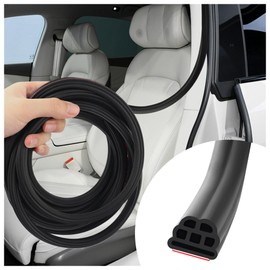 16.4Ft Upgraded Car Weather Stripping Door Seal,Three-Layer Weather Stripping Self-Adhesive Seal Gaps from Drafts&Noise,Universal Rubber Car Door Seal/Protectors for Most Cars (16.4Ft)