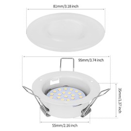 RVZONE 3 Inch LED RV Puck Light | 12 Volt RV Boat Recessed Mount Ceiling Light, 12V RV Interior Light Down Light for Under Cabinet Camper Truck Boat Yacht