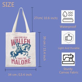 Teamwork Makes The Dream Work Gift Country Music Lover Gift Western Cowboy Fans Gift Tote Bag (HAD SOME HELP CA)