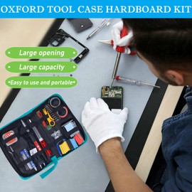 BLIRITEL Tool Bag Organizer, Oxford Tool Case Hardboard Kit, Portable Small Tool Pouch with Zipper, Handheld Screwdriver Pouch Tool Kits Organizer for Carpenter Mechanic (CASE ONLY (L)