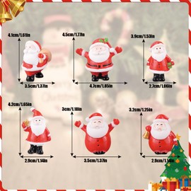 OTKARXUS Santa Claus Mini Christmas Ornaments,6PCS Christmas Miniature Ornament Kits,Cute Resin Santa Claus Figurines Micro Landscape Ornament for Home Garden Party Desktop Decoration (Pattern B)
