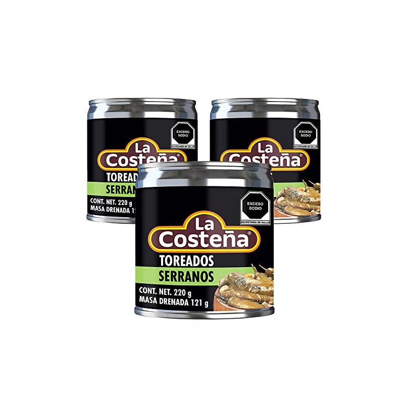 La Costena Serrano Toreados 220g (Pack 3) / Mexican Spicy