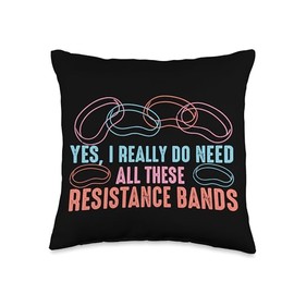 Resistance Loop Bands Workout Design Throw Pillow
