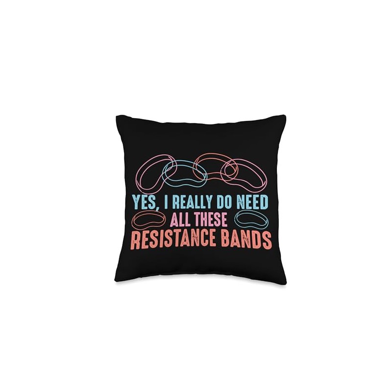 Resistance Loop Bands Workout Design Throw Pillow