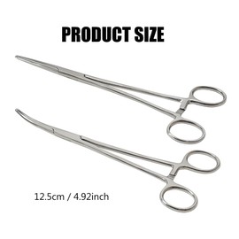 2 Pcs Locking Pliers Piercing Pliers, Self-Locking Fishing Forceps, Suturing Piercing Clamp with Powerful Serrated Jaw, Multipurpose Tweezers Pincers for DIY Crafting Pet Grooming (12.5cm)