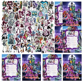 PyrrlicToy Monster Geburtstag Party Einladung,Monster Aufkleber,Cartoon Aufkleber,Cartoon Geburtstag Einladungskarten Set für Themed Party, Kindergeburtstags Einladungen
